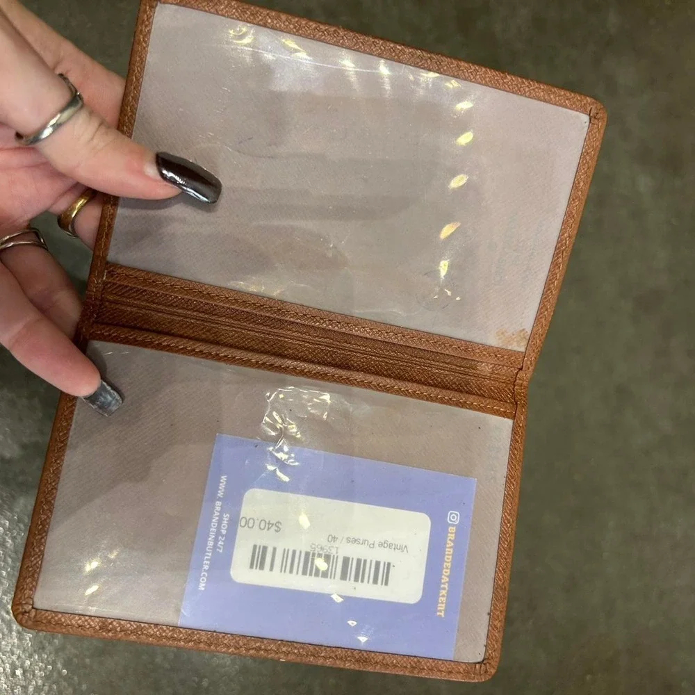 Vintage‎ 90s Brown Leather Card Holder Wallet